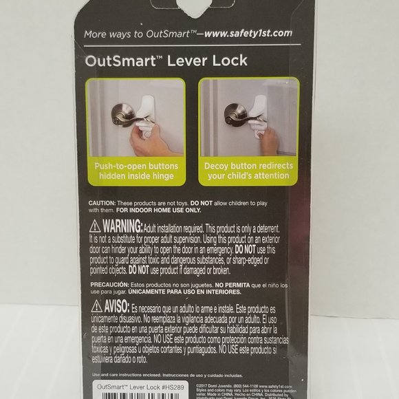 Safety 1st OutSmart Lever Lock with Decoy Button-White-Child Proof Handle-New - Picture 2 of 3